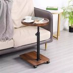 Tavolino da Divano Girevole a 360° per Bracciolo - Tavolino a C con Slot per Telefono e Tablet, Tavolino per TV, Vassoio Laterale per Salotto e Camera da Letto
