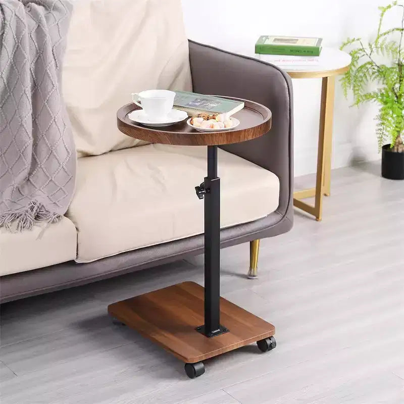 Tavolino da Divano Girevole a 360° per Bracciolo - Tavolino a C con Slot per Telefono e Tablet, Tavolino per TV, Vassoio Laterale per Salotto e Camera da Letto