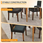 Set di 4 sedie da pranzo, sedie Parsons capitonné con gambe in legno e sedile imbottito, sedie laterali moderne in tessuto per sala da pranzo e cucina, nero
