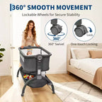 Culla 3 in 1, Lettino da Co-Sleeping Regolabile con Ruote e Zanzariera, Culla Portatile, Tessuti Traspiranti per Neonati e Bambini