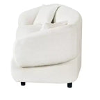 MAYEERTY Divano curvo contemporaneo a 3 posti beige da 250 cm, seduta imbottita, design aerodinamico, struttura resistente per spazi abitativi eleganti