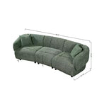 MAYEERTY Divano curvo contemporaneo a 3 posti beige da 250 cm, seduta imbottita, design aerodinamico, struttura resistente per spazi abitativi eleganti