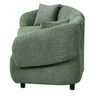MAYEERTY Divano curvo contemporaneo a 3 posti beige da 250 cm, seduta imbottita, design aerodinamico, struttura resistente per spazi abitativi eleganti