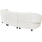 MAYEERTY Divano curvo contemporaneo a 3 posti beige da 250 cm, seduta imbottita, design aerodinamico, struttura resistente per spazi abitativi eleganti