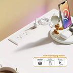 Comò a 9 cassetti Acekool con porte e prese, cassettiera larga 160 cm e mobile TV, mobiletto contenitore per camera da letto