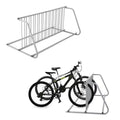 Double Side 12 Bike Floor Rack 71 Inch Length Freestanding Bicycle Parking Stand In Ground Grid Design