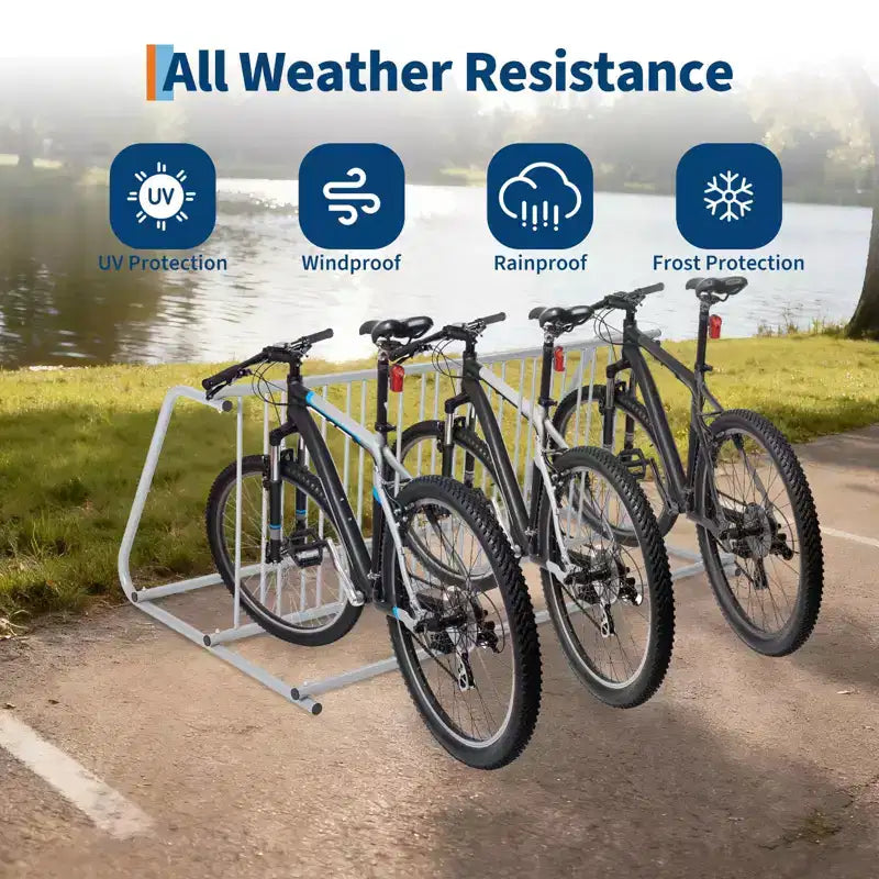Rastrelliera Bici Doppia Faccia a 12 Posti, Lunghezza 180 cm, Portabiciclette Autoportante da Terra, Design a Griglia