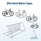 Rastrelliera Bici Doppia Faccia a 12 Posti, Lunghezza 180 cm, Portabiciclette Autoportante da Terra, Design a Griglia