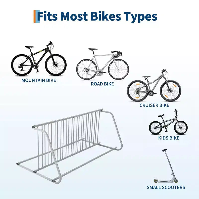 Rastrelliera Bici Doppia Faccia a 12 Posti, Lunghezza 180 cm, Portabiciclette Autoportante da Terra, Design a Griglia
