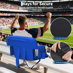 COZONY Set di 2 Sedili Reclinabili Portatili da Stadio con Schienale Imbottito e Braccioli Regolabili, Sedie Pieghevoli da Tribuna per Partite Sportive