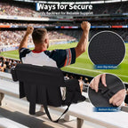 COZONY Set di 2 Sedili Reclinabili Portatili da Stadio con Schienale Imbottito e Braccioli Regolabili, Sedie Pieghevoli da Tribuna per Partite Sportive