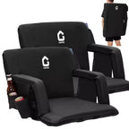 COZONY Set of 2 Portable Reclining Stadium Seats with Padded Backrest & Adjustable Armrests, Foldable Bleacher Seats for Sports Games