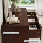 Cassettiera scanalata a 7 cassetti per camera da letto - Cassettiera in legno larga 120 cm con maniglie in metallo, organizer moderno e mobile TV con console multimediale