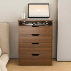 JVNOXK Toeletta 3 in 1 da 58,4 cm con Specchio Illuminato e Sgabello, Design con Ribalta, Adatta per Camera da Letto o Bagno, Capacità di Archiviazione, Finitura Noce