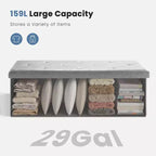 NAYSAYE 43 Pouf Contenitore Panca, Poggiapiedi Pieghevole Seduta Imbottita, Panca Lunga Porta Scarpe, Carico 300 kg per Soggiorno Ingresso Camera da Letto, 109*38*38 cm