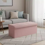 NAYSAYE 43 Pouf Contenitore Panca, Poggiapiedi Pieghevole Seduta Imbottita, Panca Lunga Porta Scarpe, Carico 300 kg per Soggiorno Ingresso Camera da Letto, 109*38*38 cm