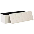 NAYSAYE 43 Pouf Contenitore Panca, Poggiapiedi Pieghevole Seduta Imbottita, Panca Lunga Porta Scarpe, Carico 300 kg per Soggiorno Ingresso Camera da Letto, 109*38*38 cm