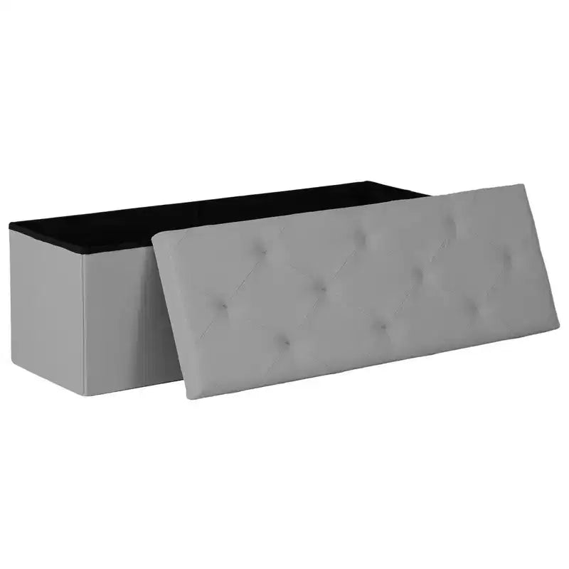 NAYSAYE 43 Storage Ottoman Bench, Folding Footrest Padded Seat, Long Shoes Bench, Load 660 lbs for Living Room Entryway Bedroom, 43*15*15