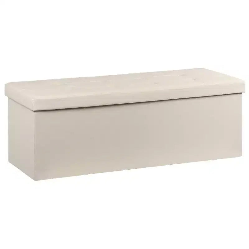 NAYSAYE 43 Pouf Contenitore Panca, Poggiapiedi Pieghevole Seduta Imbottita, Panca Lunga Porta Scarpe, Carico 300 kg per Soggiorno Ingresso Camera da Letto, 109*38*38 cm