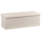NAYSAYE 43 Pouf Contenitore Panca, Poggiapiedi Pieghevole Seduta Imbottita, Panca Lunga Porta Scarpe, Carico 300 kg per Soggiorno Ingresso Camera da Letto, 109*38*38 cm