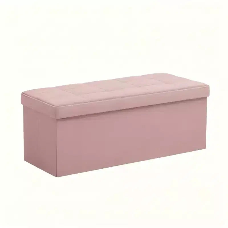 NAYSAYE 43 Pouf Contenitore Panca, Poggiapiedi Pieghevole Seduta Imbottita, Panca Lunga Porta Scarpe, Carico 300 kg per Soggiorno Ingresso Camera da Letto, 109*38*38 cm