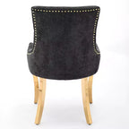 Okak Sedie da pranzo moderne in ciniglia con gambe curve placcate in oro, set di 2 sedie da pranzo imbottite con rifiniture a rivetti, sedie da cucina per la casa