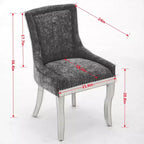 Okak Sedie da pranzo moderne in ciniglia con gambe curve placcate in oro, set di 2 sedie da pranzo imbottite con rifiniture a rivetti, sedie da cucina per la casa