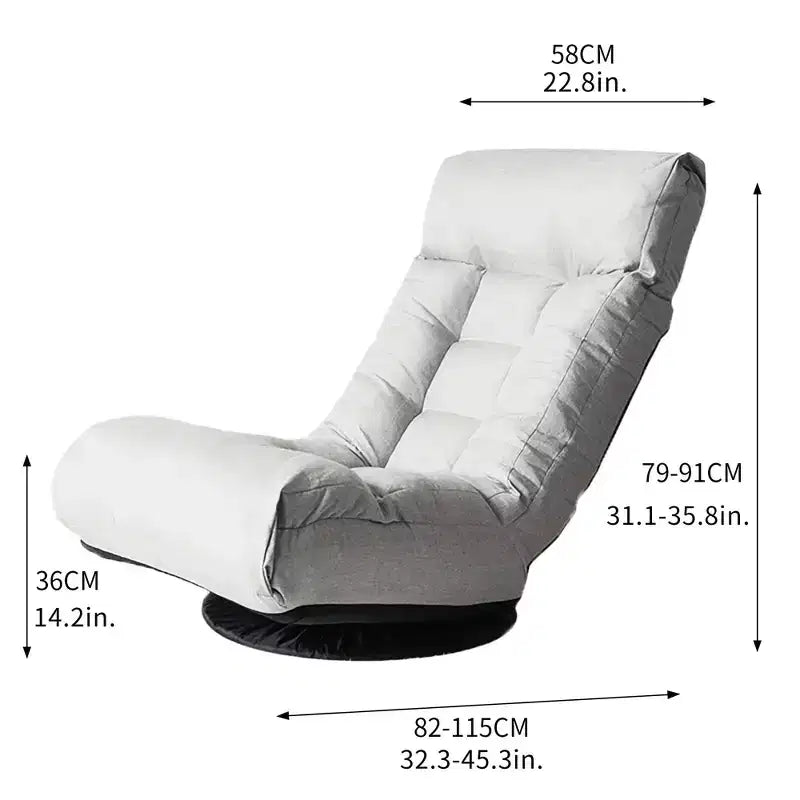 Poltrona girevole accentata TUYOHW con pouf, poltrona ergonomica con schienale e poggiatesta multiposizione, divano singolo per soggiorno, camera da letto