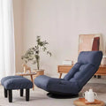 Poltrona girevole accentata TUYOHW con pouf, poltrona ergonomica con schienale e poggiatesta multiposizione, divano singolo per soggiorno, camera da letto