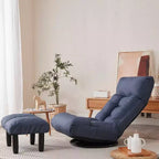 Poltrona girevole accentata TUYOHW con pouf, poltrona ergonomica con schienale e poggiatesta multiposizione, divano singolo per soggiorno, camera da letto