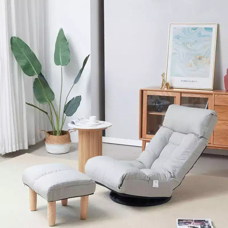 TUYOHW Swivel Accent Chair with Ottoman,Ergonomic Lounge Chair with Multi-Position Backrest and Headrest,Single Sofa for Living Room,Bedroom