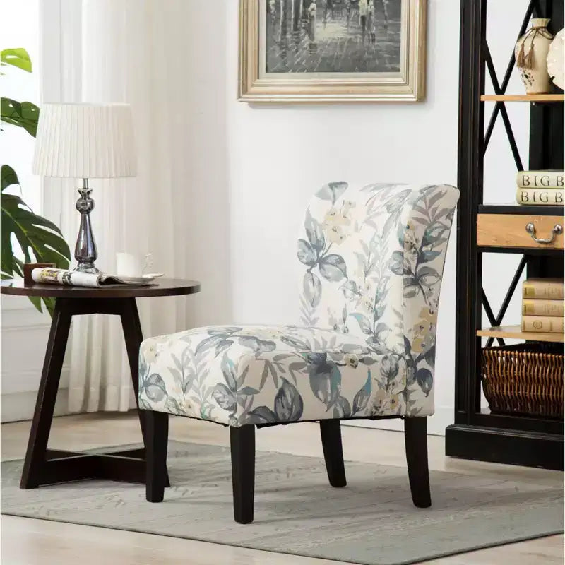 TUYOHW Poltrona Moderna con Stampa, Comoda Sedia Imbottita con Schienale di Media Altezza, Sedia Senza Braccioli, Poltrona per Soggiorno, Camera da Letto