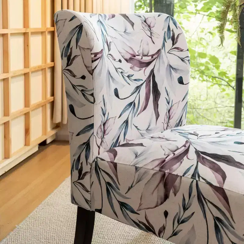TUYOHW Poltrona Moderna con Stampa, Comoda Sedia Imbottita con Schienale di Media Altezza, Sedia Senza Braccioli, Poltrona per Soggiorno, Camera da Letto