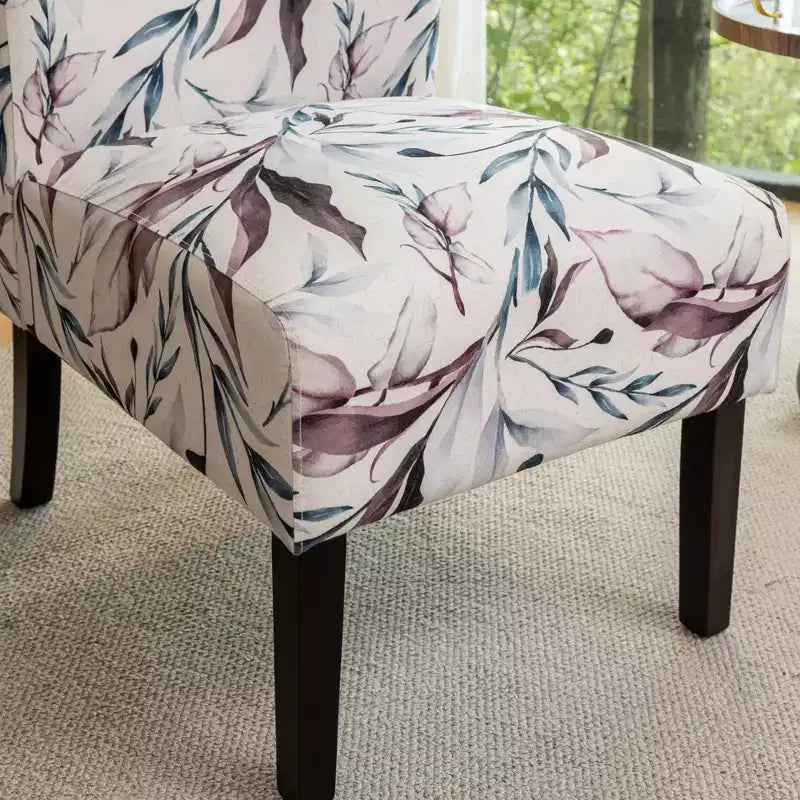 TUYOHW Poltrona Moderna con Stampa, Comoda Sedia Imbottita con Schienale di Media Altezza, Sedia Senza Braccioli, Poltrona per Soggiorno, Camera da Letto