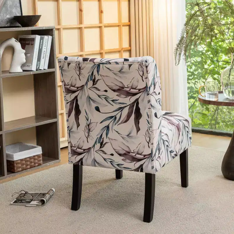 TUYOHW Poltrona Moderna con Stampa, Comoda Sedia Imbottita con Schienale di Media Altezza, Sedia Senza Braccioli, Poltrona per Soggiorno, Camera da Letto