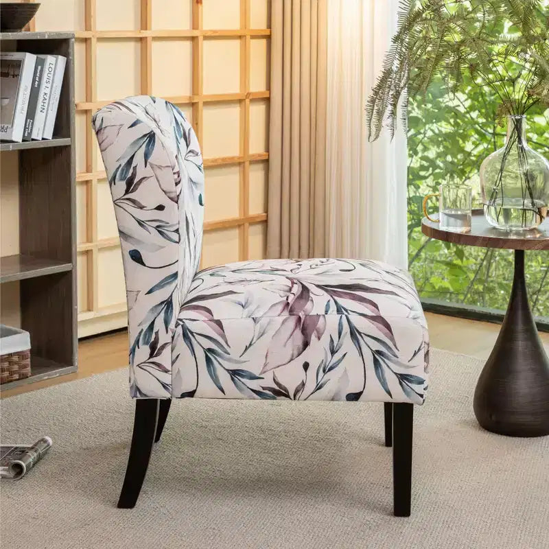 TUYOHW Poltrona Moderna con Stampa, Comoda Sedia Imbottita con Schienale di Media Altezza, Sedia Senza Braccioli, Poltrona per Soggiorno, Camera da Letto