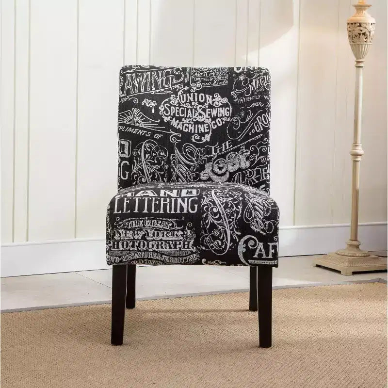 TUYOHW Poltrona Moderna con Stampa, Comoda Sedia Imbottita con Schienale di Media Altezza, Sedia Senza Braccioli, Poltrona per Soggiorno, Camera da Letto