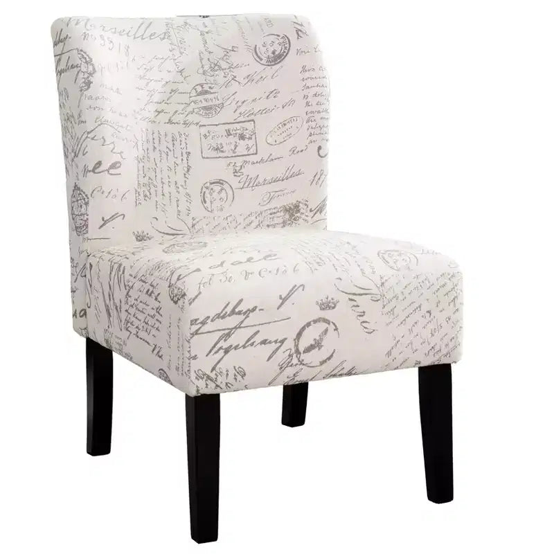 TUYOHW Poltrona Moderna con Stampa, Comoda Sedia Imbottita con Schienale di Media Altezza, Sedia Senza Braccioli, Poltrona per Soggiorno, Camera da Letto