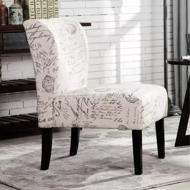 TUYOHW Poltrona Moderna con Stampa, Comoda Sedia Imbottita con Schienale di Media Altezza, Sedia Senza Braccioli, Poltrona per Soggiorno, Camera da Letto