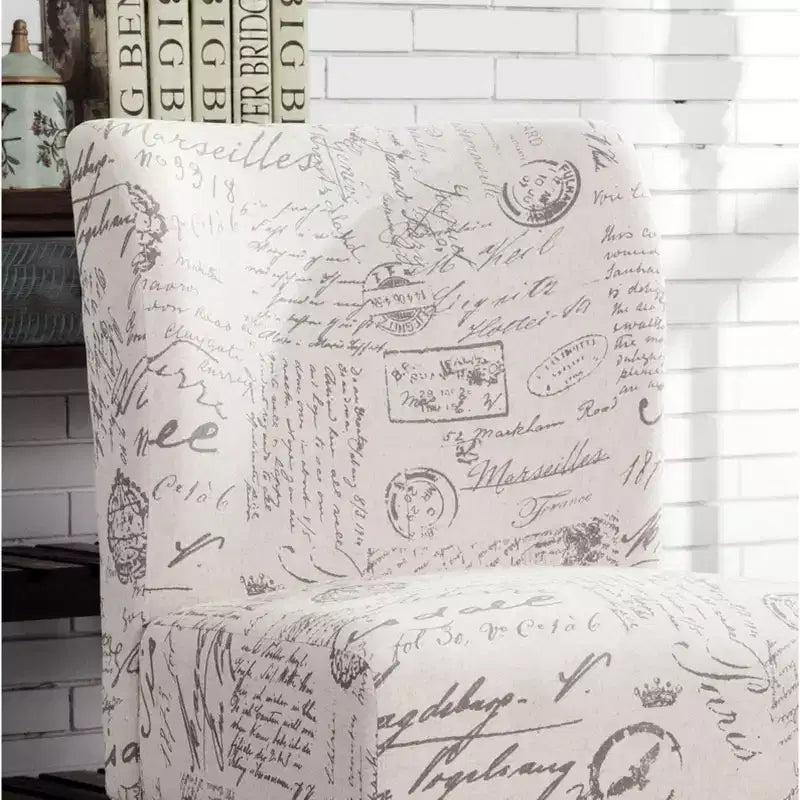 TUYOHW Poltrona Moderna con Stampa, Comoda Sedia Imbottita con Schienale di Media Altezza, Sedia Senza Braccioli, Poltrona per Soggiorno, Camera da Letto