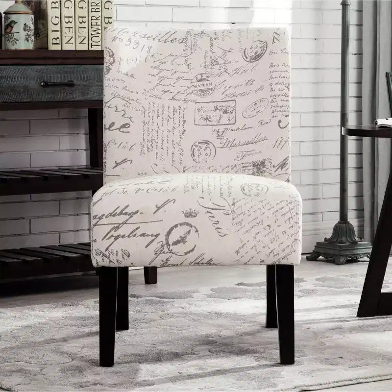 TUYOHW Poltrona Moderna con Stampa, Comoda Sedia Imbottita con Schienale di Media Altezza, Sedia Senza Braccioli, Poltrona per Soggiorno, Camera da Letto