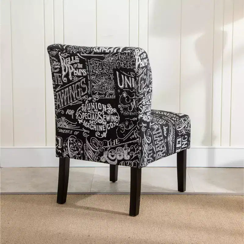 TUYOHW Poltrona Moderna con Stampa, Comoda Sedia Imbottita con Schienale di Media Altezza, Sedia Senza Braccioli, Poltrona per Soggiorno, Camera da Letto