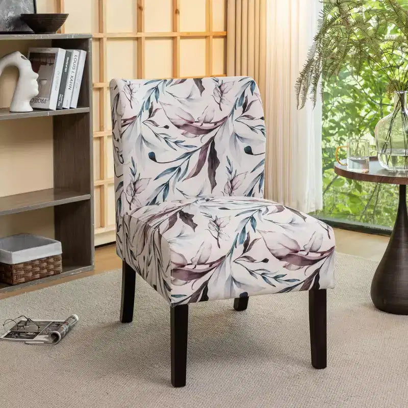 TUYOHW Poltrona Moderna con Stampa, Comoda Sedia Imbottita con Schienale di Media Altezza, Sedia Senza Braccioli, Poltrona per Soggiorno, Camera da Letto
