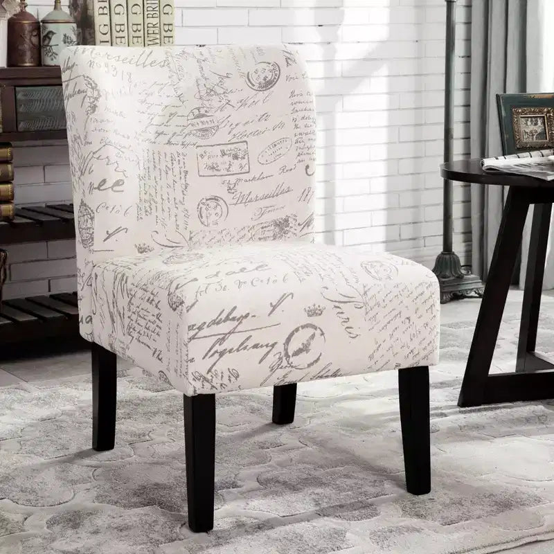 TUYOHW Modern Accent Chair with Print Upholstered Comfy Chair with Mid-Height Backrest Armless Chair Accent Chairs for Living Room, Bedroom