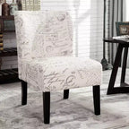 TUYOHW Modern Accent Chair with Print Upholstered Comfy Chair with Mid-Height Backrest Armless Chair Accent Chairs for Living Room, Bedroom