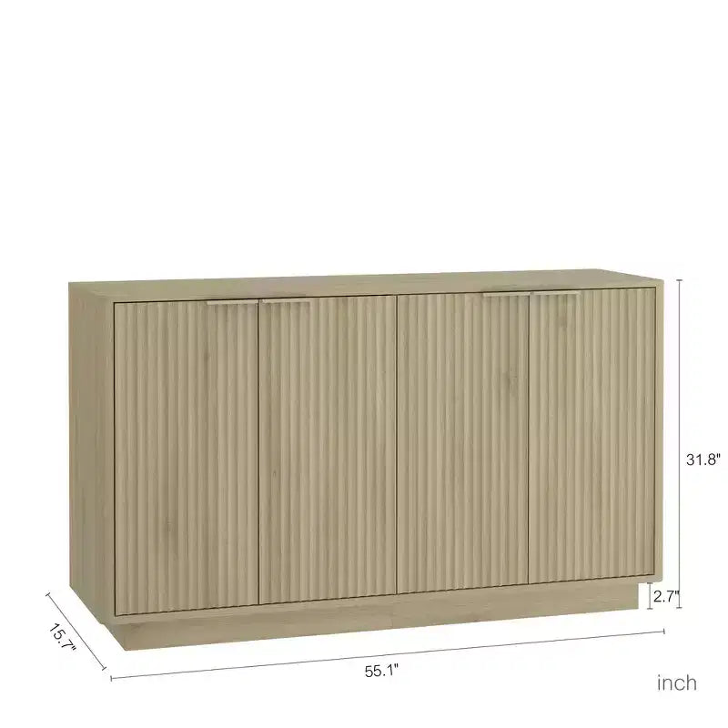 JVNOXK Madia moderna in legno con spazio contenitivo, credenza laterale a incasso, madia grande con ripiani regolabili, adatta per il soggiorno