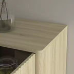 JVNOXK Madia moderna in legno con spazio contenitivo, credenza laterale a incasso, madia grande con ripiani regolabili, adatta per il soggiorno