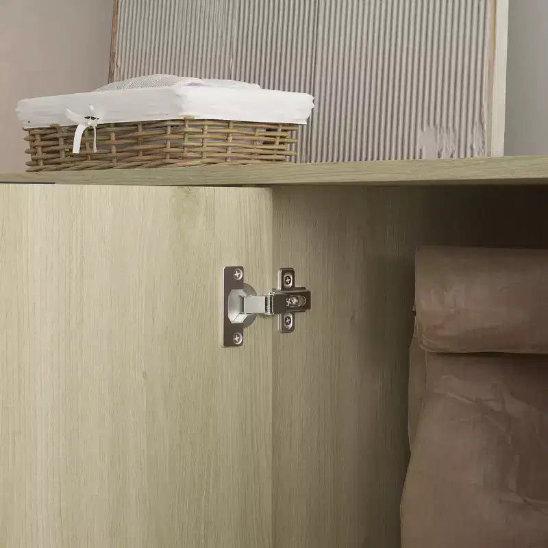 JVNOXK Madia moderna in legno con spazio contenitivo, credenza laterale a incasso, madia grande con ripiani regolabili, adatta per il soggiorno