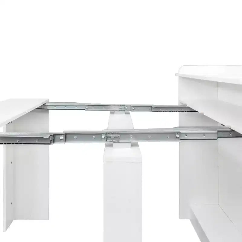 TUYOHW Tavolo da pranzo in legno per 6-8 persone, tavolo consolle allungabile con contenitore, tavolo salvaspazio e versatile per soggiorno, piccoli spazi, appartamento