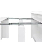 TUYOHW Tavolo da pranzo in legno per 6-8 persone, tavolo consolle allungabile con contenitore, tavolo salvaspazio e versatile per soggiorno, piccoli spazi, appartamento